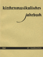 Kirchenmusikalisches Jahrbuch 1963