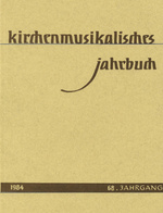 Kirchenmusikalisches Jahrbuch 1984